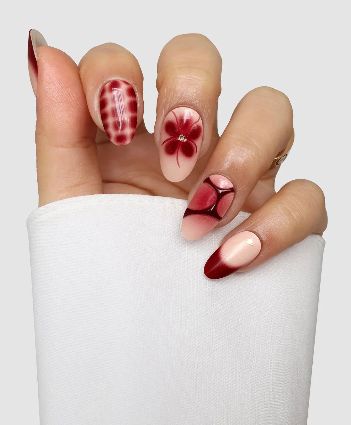Burgundy Bloom (3D) Gel Wrap - Image 2